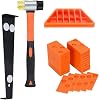 Flooring Kit, Laminate Wood Flooring Installation Kit with 40 Spacers, Double Headed Mallet, Tapping Block and Pull Bar Orange