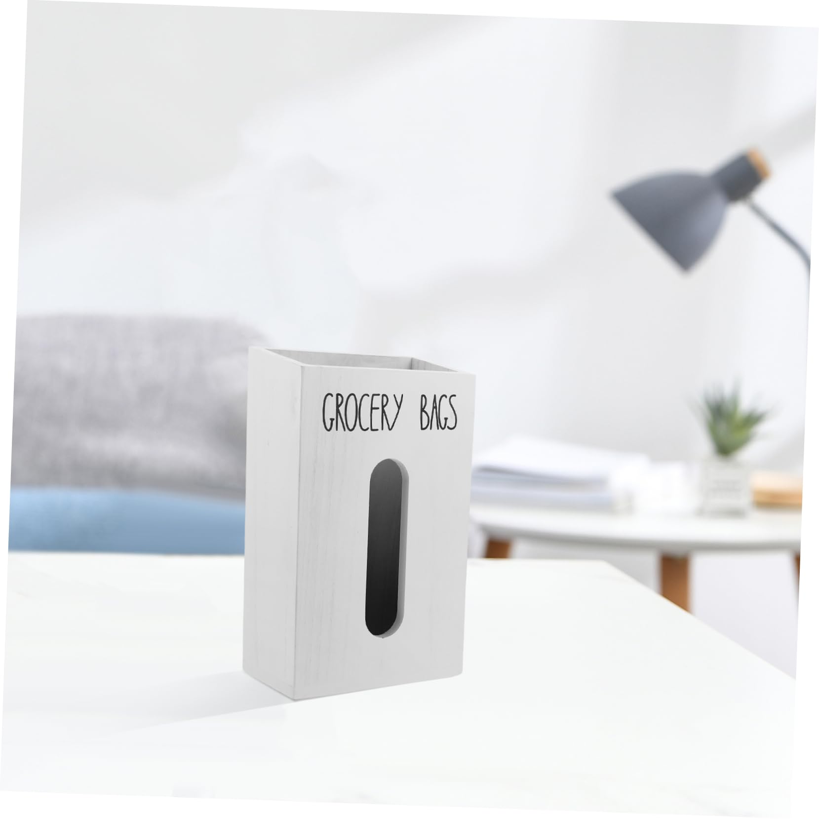 ULTECHNOVO Distributeur de Paquet Poubelle en Bois Blanc à Grosse Ouverture