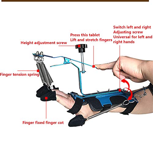 Férula de rehabilitación de Dedos, ortesis de muñeca de Dedo Ajustable, ortesis de Dedo de Entrenamiento de Mano para tendones de Pacientes con hemiplejía de accidente cerebrovascular