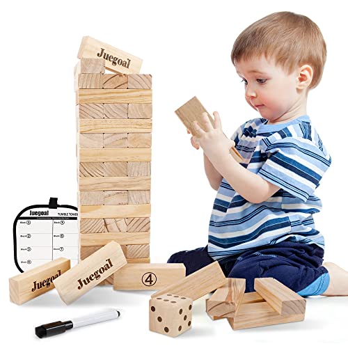 image for Juegoal 54 Pieces Giant Tumble Tower Blocks Game Giant Wood Stacking G