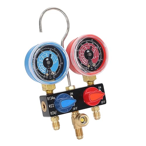 Juego Mini de Manómetro AC con Extremos Codificados por Color, Boquilla de Fusión Espejo, Material de Aleación para Refrigerantes R22, R134a y R1234yf, Herramientas para Mantenimiento Automotriz miniatura 7
