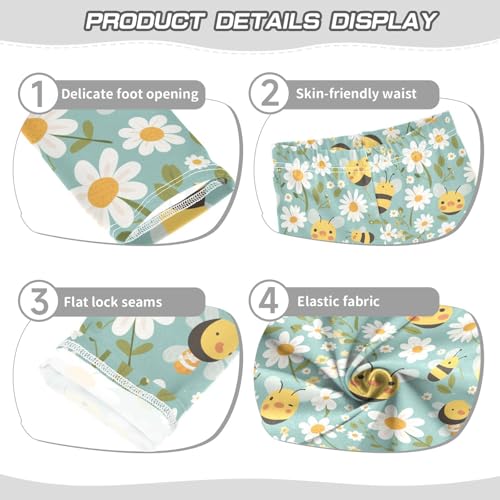 Honey Bees Daisy Kids Baby Girls Basic Leggings Casual Full Length Yoga Pants Sports3