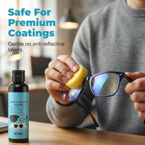 Image of Lens scratch removal spray, Scratch Remover for Eyeglasses, Glasses Windshield Repair Fluid, Home Minor Scratch Repair Liquid, Lens Cleaning Restoration Spray for Clearer Vision (2 Pcs)