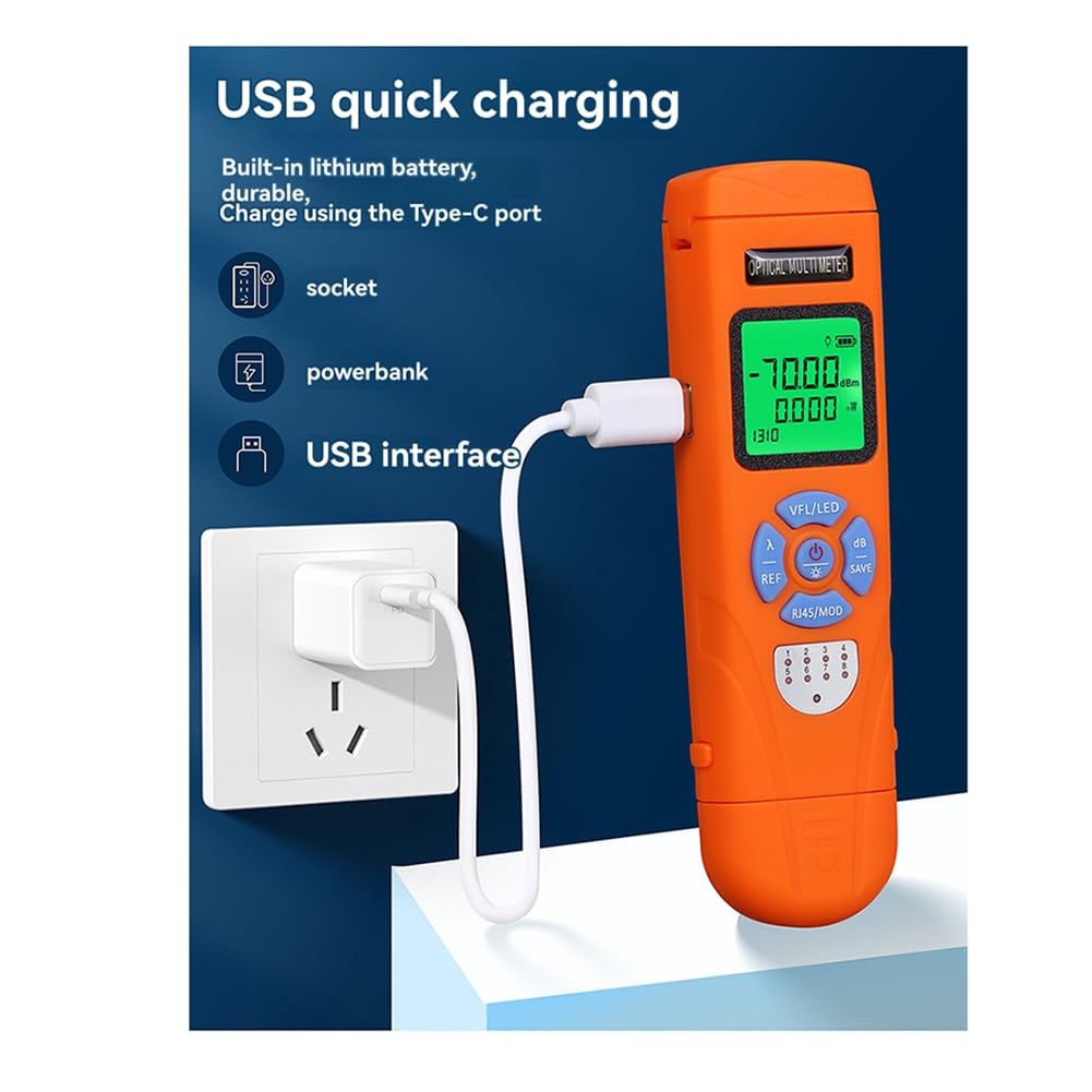 Mini Compteur de Puissance Optique Rechargeable en un Localisateur Visuel de Défauts Test de Câble Réseau Testeur de Fibre Optique VFL 50 MW