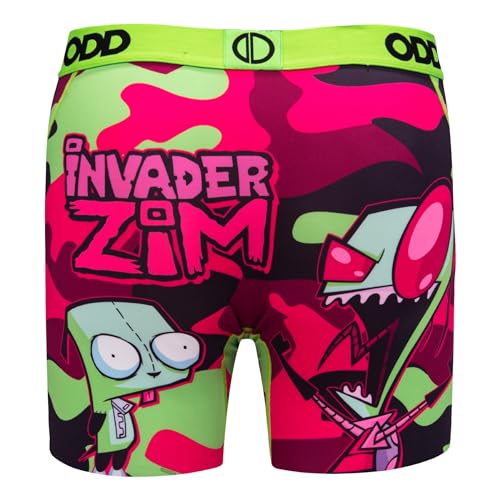 Odd Sox Men's Novelty Underwear Boxer Briefs, Invader Zim Camo2