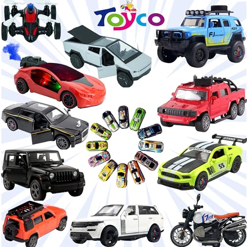 Image of toyco Cybertruck Die-Cast Mini Toy Car for Kids - 1:36 Scale Metal Model with Pull-Back Action, Lights & Sound, Openable Doors - Premium Unbreakable Small Toy Cars for Boys & Girls- Grey | Age 2+