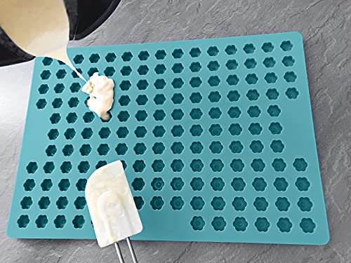 Cahuna Silikon Backmatte für Hundekekse mit Mini Blume - Backform für Hundeleckerli BPA frei und mit Rand - Wiederverwendbare Backunterlage für den Backofen