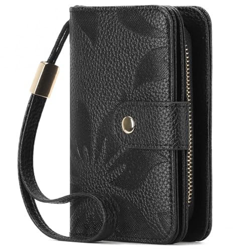 GAEKEAO Small Wallets Woman RFID Blocking Leather Wristlet Purse Bifold Ladies Wallet Credit Card Holder with ID Window