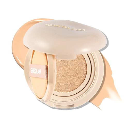 SHEGLAM Lock & Go Long-Lasting Cushion Foundation Soft Matte Weightless Waterproof for Flawless Base Makeup-Fair
