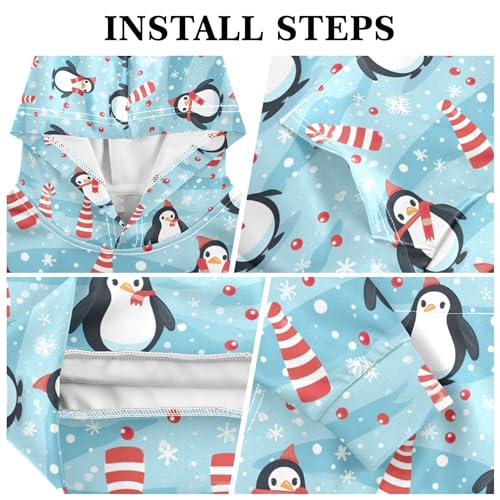 Kids Hoodies Sweaters Christmas Xmas Penguin Hooded Sweatshirts with Big Pockets for Boys Girls B04004383