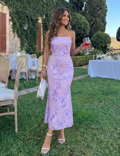 Image of MEROKEETY Women's Summer Floral Wedding Guest Cocktail Maxi Dress