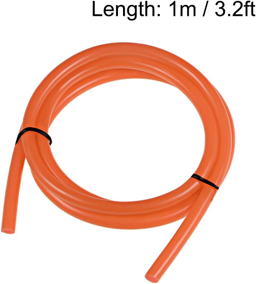 uxcell Silicone Tube, 5/32"(4mm) ID x 1/4"(6mm) OD 3.3ft(1m) Rubber Tubing Air Hose Water Pipe for Pump Transfer Orange