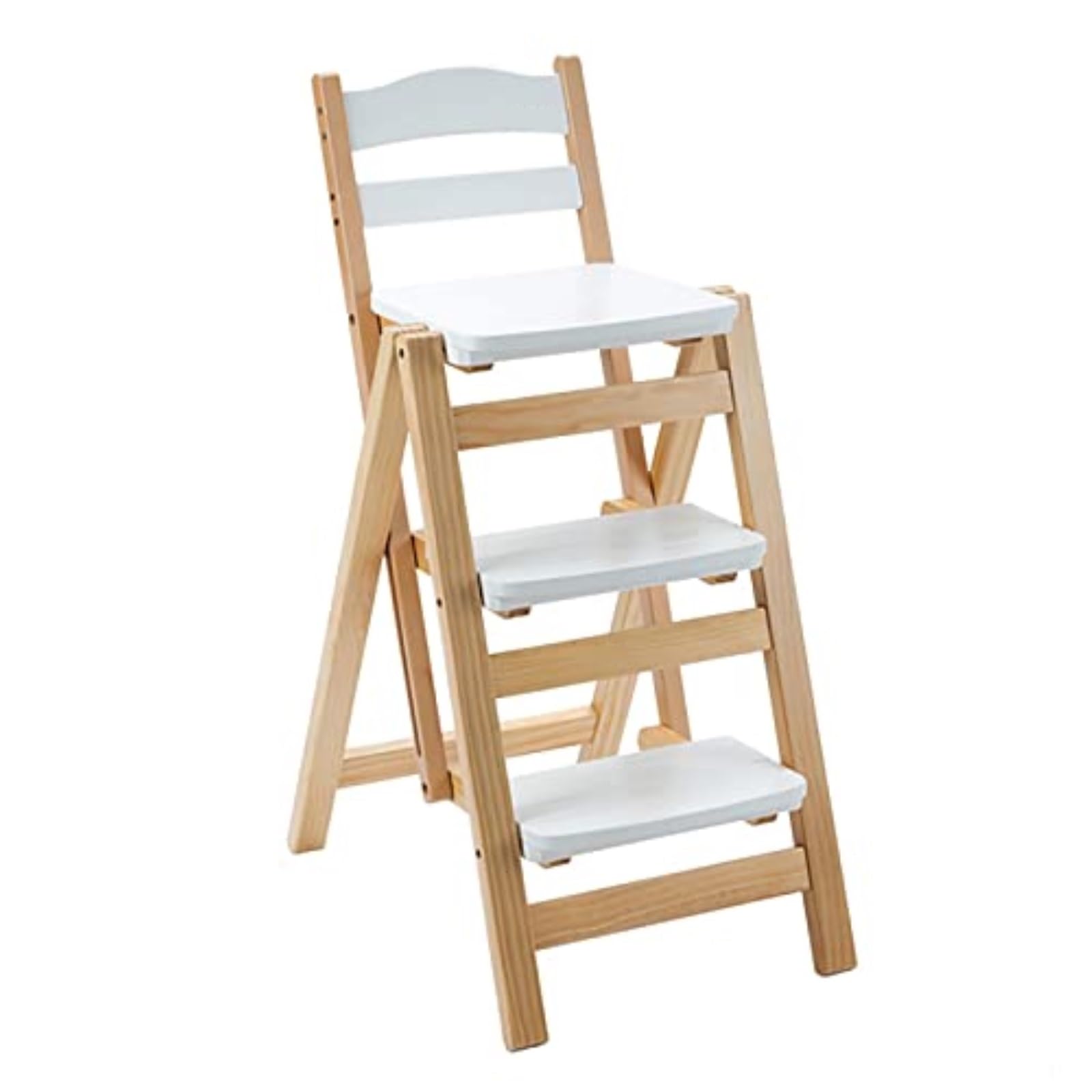 Heavy Du przenośny 3-stopniowy składany stołek schodowy - drabina z litego drewna do kuchni, baru, zastosowania na blacie - elegancki i wszechstronny design do domu i biura