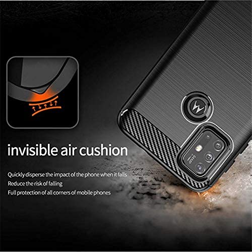 Image of Hybrid Carbon Fiber Back Case for Moto G10 /G20 /G30 /G10 Power (Black)