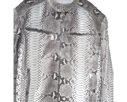 Quilt Snakeskin Jacket for Men Grey Color4