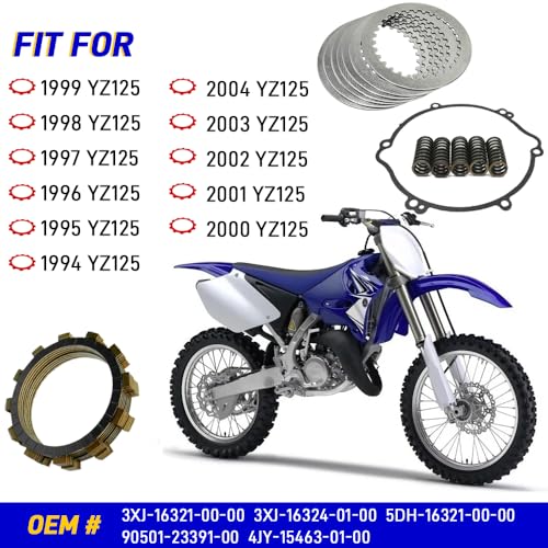Image of Clutch Kit & Friction Steel Plates Cover Gasket Compatible with Yamaha YZ125 YZ 125 1994 1995 1996 1997-2004