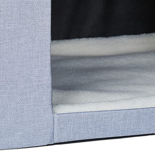 Relaxdays Katzenhöhle faltbar, belastbare Sitzbank, Katzenmöbel Indoor, Tierversteck, HBT: 38,5 x 74,5 x 37 cm, grau