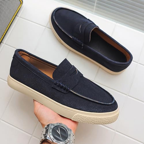Men's Penny Loafers – Men's Dress Shoes, Suede Moccasin Shoes, Dress Loafers for Men, Durable Rubber Sole & Cushioned Footbed2