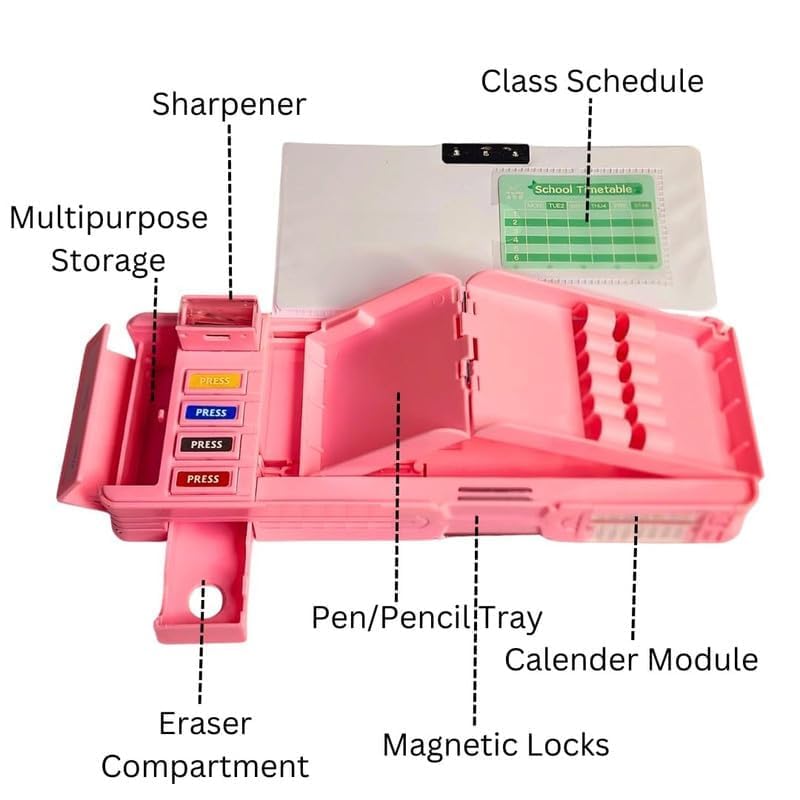 Image of Discover Unicorn Pencil Box for Kids, Magnetic Pencil Case for Girls Pop-Up Cases of Cute Pencil Box Perfect Gifts for Kids & Students Button Pencil Box for Girls for School