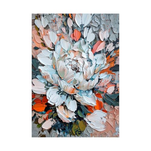 Impression sur toile intissée haut de gamme 80x120cm motif peinture végétale
