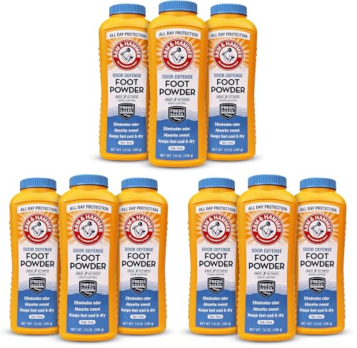 Image of Arm & Hammer Foot Powder for Shoes & Feet, Talc-Free Odor & Moisture Control for Men & Women, 7 oz (9 Pack)