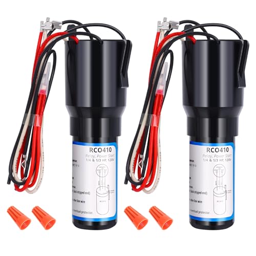 RCO410 - Kit de condensadores de arranque duro 3 en 1 para frigoríficos y congeladores 1/4-1/3 H.P. 115 VAC, 2 unidades
