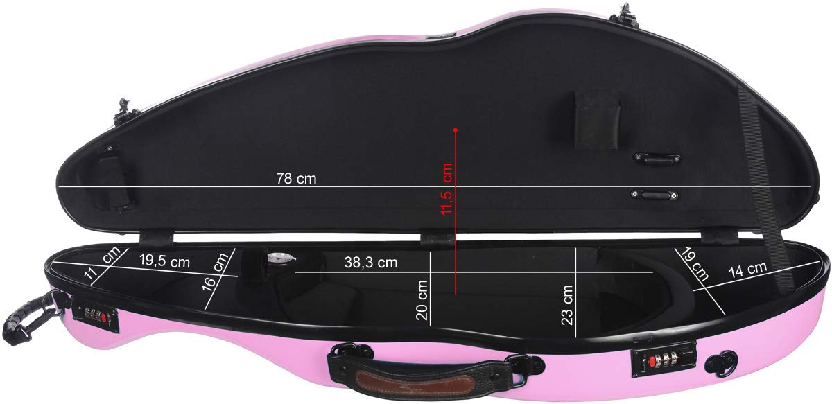 Futerał skrzypcowy Fiberglass 4/4 Safe Flight różowy M-case + torba na nuty