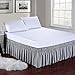 MEILA Wrap Around Bed Skirt Three Fabric Sides Elastic Dust Ruffled 16 Inch Tailored Drop,Easy to Install Fade Resistant-Grey, Queen/King