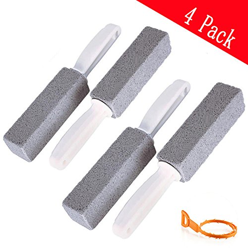 Pumice Cleaning Stone with Handle,4 Pack Hard Water Remover, Stains and Paint& Pool