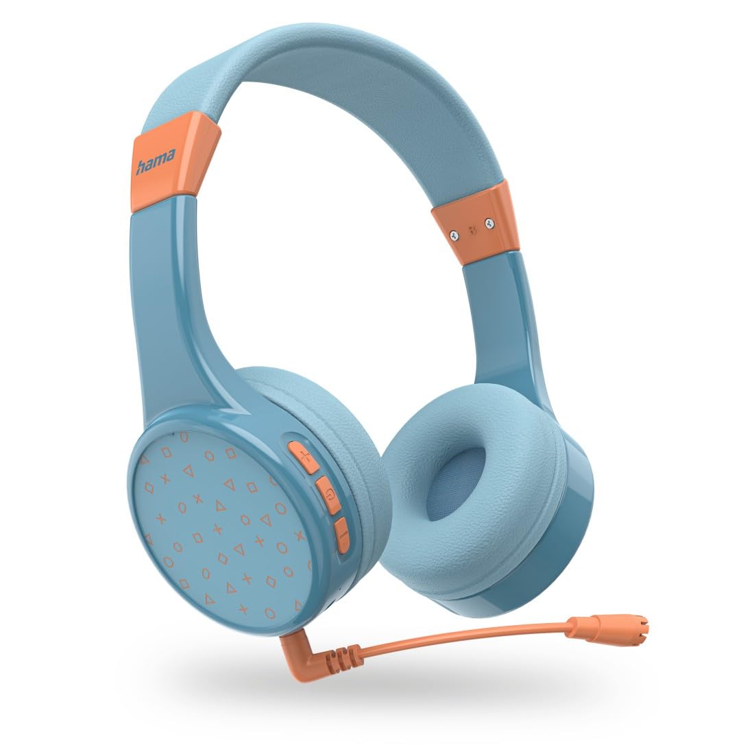 Hama | Auriculares inalámbricos para niños (Cascos Bluetooth con limitador de Volumen, micrófono, Flexibles, Ajustables, hasta 40h música) Azul