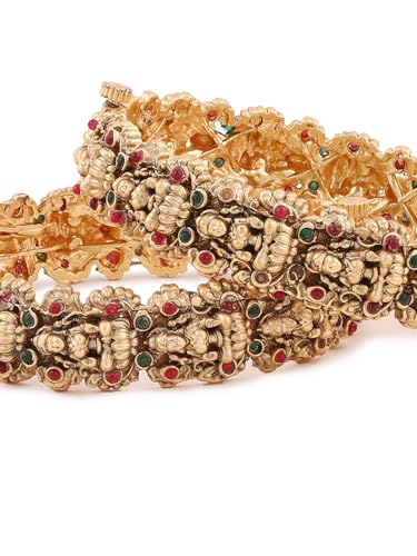 Temple Goddess Plated Bangles, Traditional Elegance