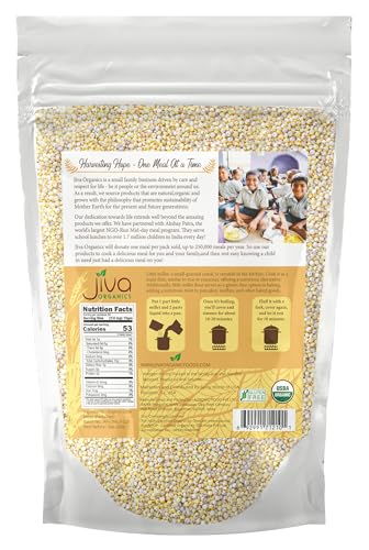 Jiva Organics Little Millet 2 LB Bag | Whole Grain, Gluten-Free & Organic | Rich in Fiber & Essential Nutrients for Healthy Cooking - Thumbnail 3