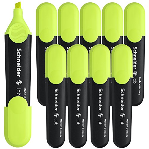 シュナイダー Schneider 蛍光ペン マーカー ジョブ JOB 太字 10本セット インクカラー：イエロー 黄色 JOB1505YL-10