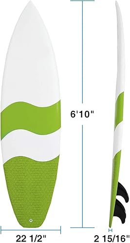 Miniatura 2 de Ocean Waves - Tabla de surf de fibra de vidrio, duradera y flexible, para principiantes e intermedios, tabla de surf para niños y adultos