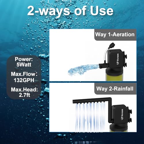 Image of 3-Stage Submersible Aquarium Filter for 10-40 Gallon Fish Tanks, Fish Tank Filter with Aeration /Rainfall Modes, Fish Filter Tank Filter Turtle Filter Reptile Filter for in-Tank Use