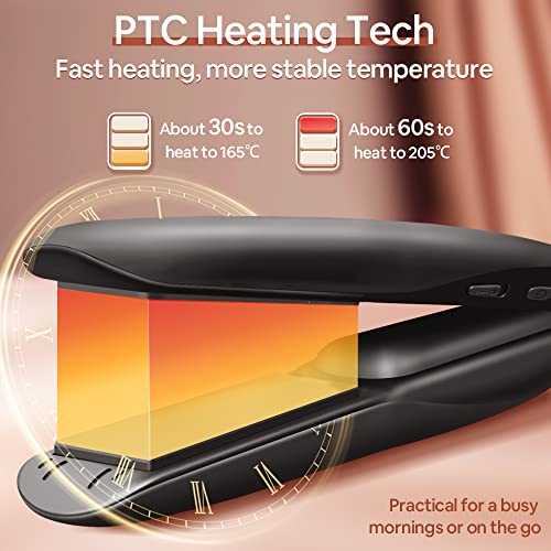 Sunmay Voga Cordless Hair Straightener And Curler 2 In 1, Cordless Travel Flat Iron For Touching Up Short Thin Fine Hair On The Go, Mini Portable Straightener With 4800Mah Battery, Quick Heat Up #TOP2