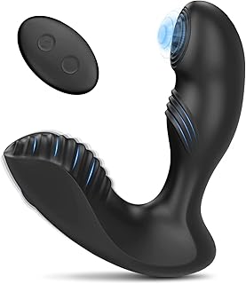3 in 1 Vibrating Prostate Massager Anal Vibrator with 7 Thump Tapping & Vibration Modes for Men Women, Vibrating Butt Plug Anal Sex Toys with Remote Control Black