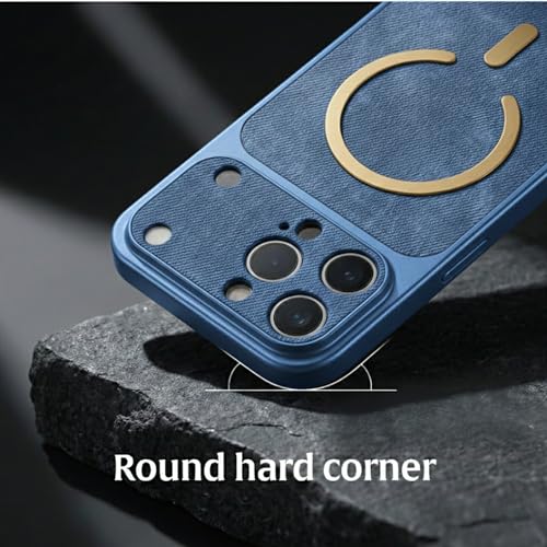 Image of amazon basics Converter Case for iPhone 15 Pro | Premium Protective Mag-Safe Cover | iPhone 17 Pro Series Style Design | in Built Camera Guard | Wireless Charging Compatible - Blue