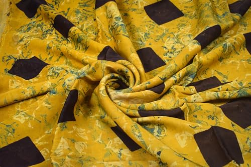 Image of Ethnics of Kutch Womens's Ajrakh Modal Silk Natural Dye Hand Block Print Unstitched Kurta Fabric