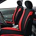 FH Group Automotive Car Seat Covers Cosmopolitan Flat Cloth Full Set Red Seat Covers, (Airbag Compatible & Split Bench) with Gift Universal Fit Interior Accessories for Cars Trucks and SUVs