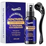 5% Minoxidil Kit for Men and Women with 0.25 mm Derma Roller – Beard Growth Kit & Hair Regrowth Spray – Targets Thinning Hairlines, Crowns & Patchy Beards – 60 mL