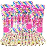 Needzo Multicolored Marshmallow Poles Marpoles Soft Candy Twists, Individually Wrapped Candies Bulk Ropes, Colorful Party Favor for Unicorn and Mermaid Themed Parties, 24 Count