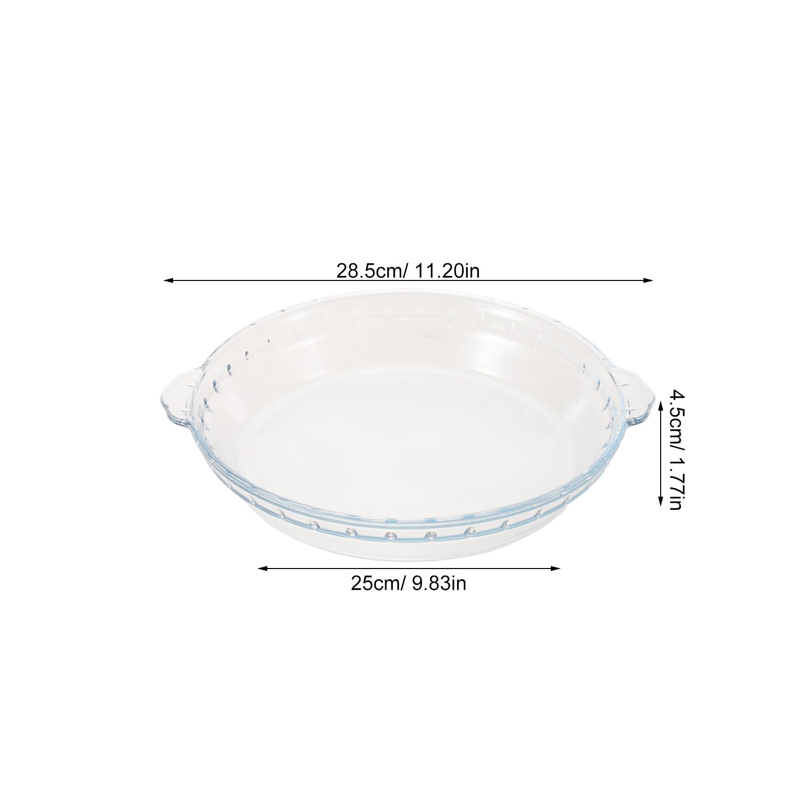Molde de Vidrio Redondo para Tartas de 25cm, Apto Horno y Microondas