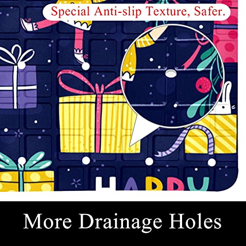 Tapis de bain antidérapant évitant les chutes avec trous de drainage - 3