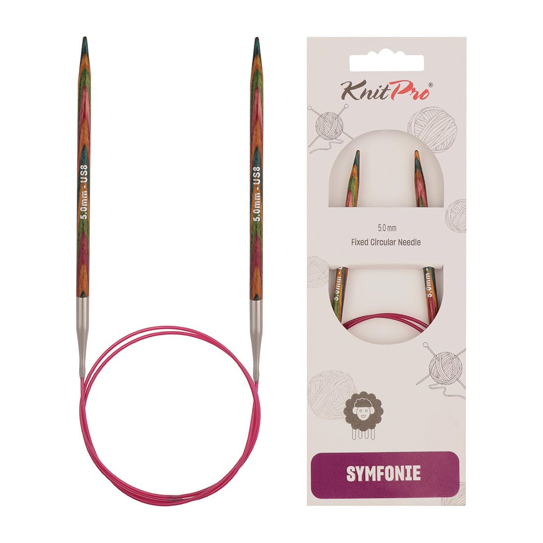 Knitpro Symfonie - Ferri Da Maglia Circolari E Fissi In Legno, 60 Cm 5 Mm-image