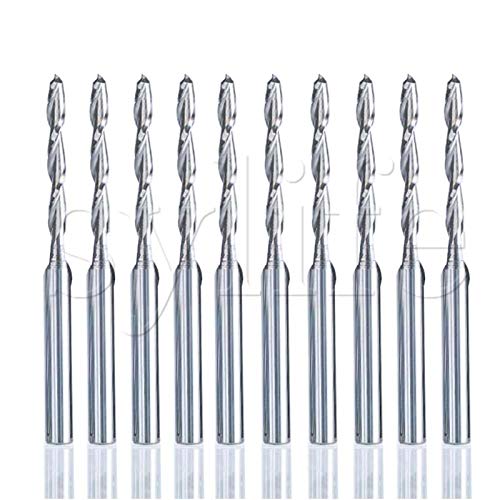 Lcuihong-Shank 2mm Diacarbid CNC-Router Bits 22mm End Mills Kugel Nase Spiralschneider, 5 stücke, Glatt scharf