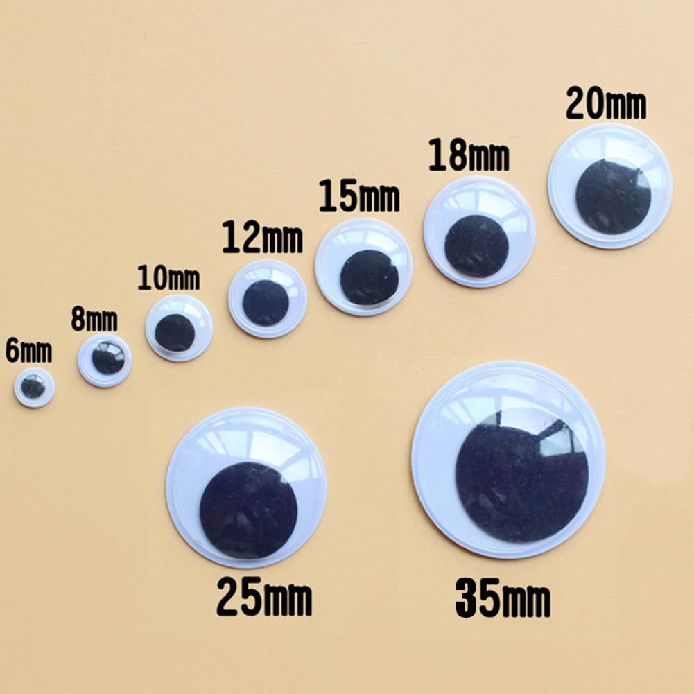 Amazon | 動く 目玉 シール 6mm/8mm/10mm 3サイズ 約600個セット  