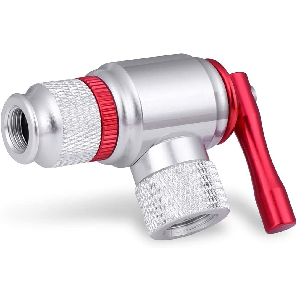 CO2 Bike Tire Inflator, Quick & Easy Presta and Schrader Valve Compatible Bicycle Pump for Road and Mountain Bikes Include Sleeve and No CO2 Cartridges