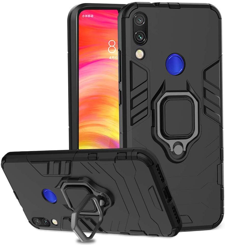 PrimeLike Shockproof Hybrid Military Grade Armor Heavy Duty Ring Case with Stand Double Protective Back Cover for Xiaomi Redmi Note 7 Pro - Black (B08WLXNB1M) Amazon Price History, Amazon Price Tracker
