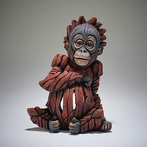 Escultura Enesco Edge Baby Orangutan 7.875 Pulgadas Naranja miniatura 3